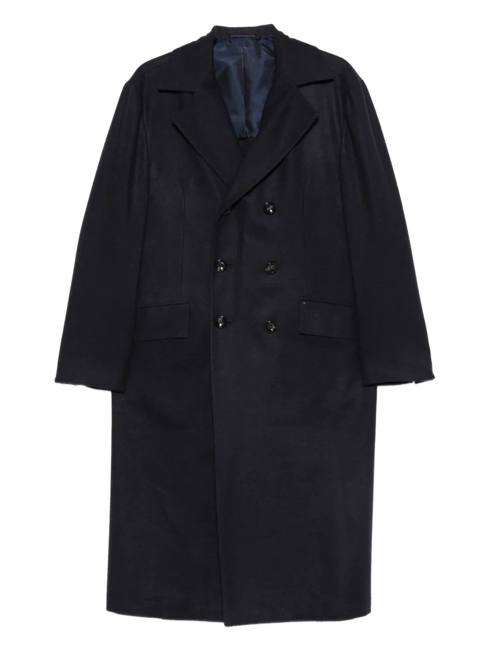 Kiton double-breasted cashmere coat | Blue | Image 1