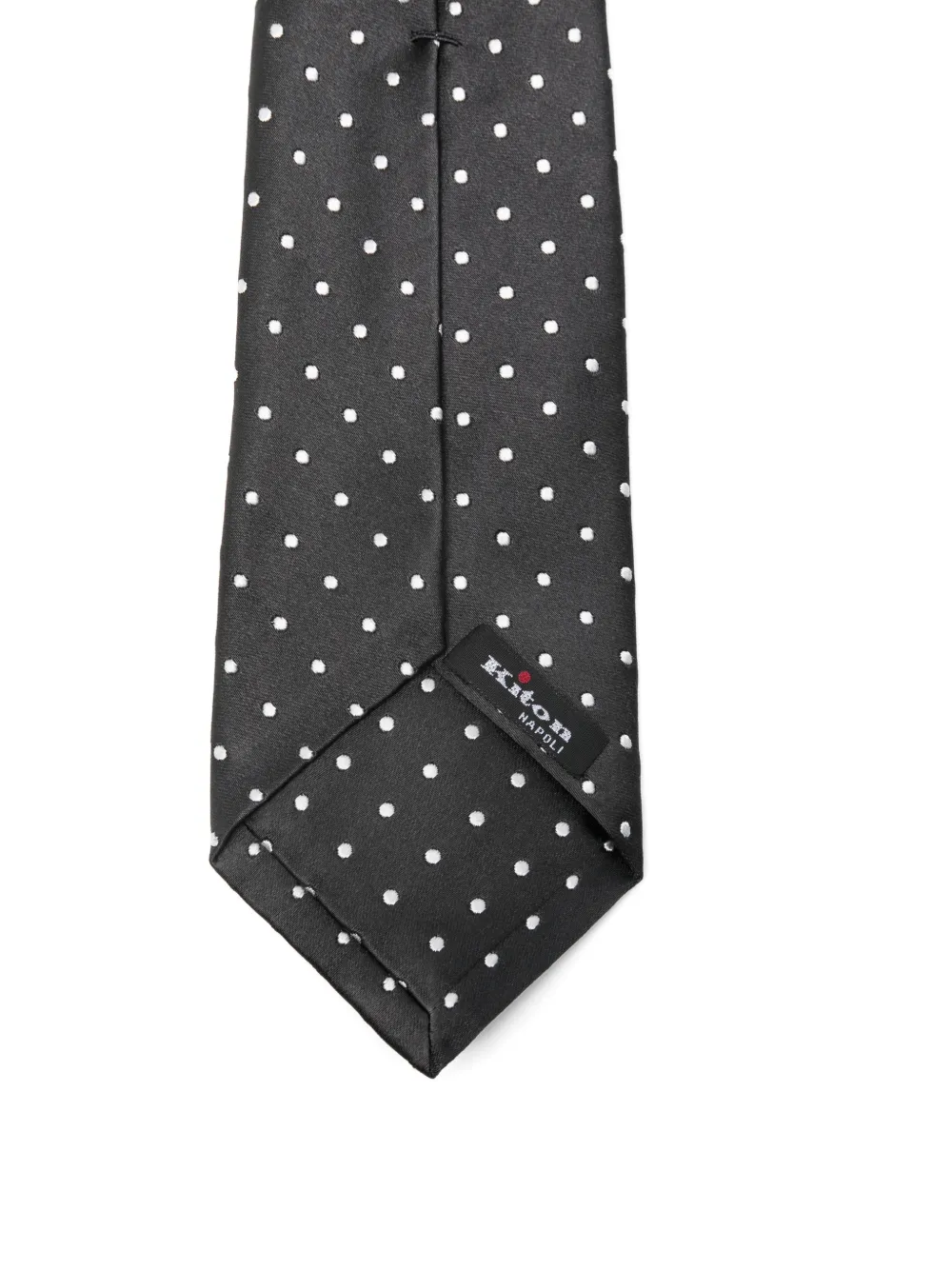 Kiton polka-dot silk tie Zwart