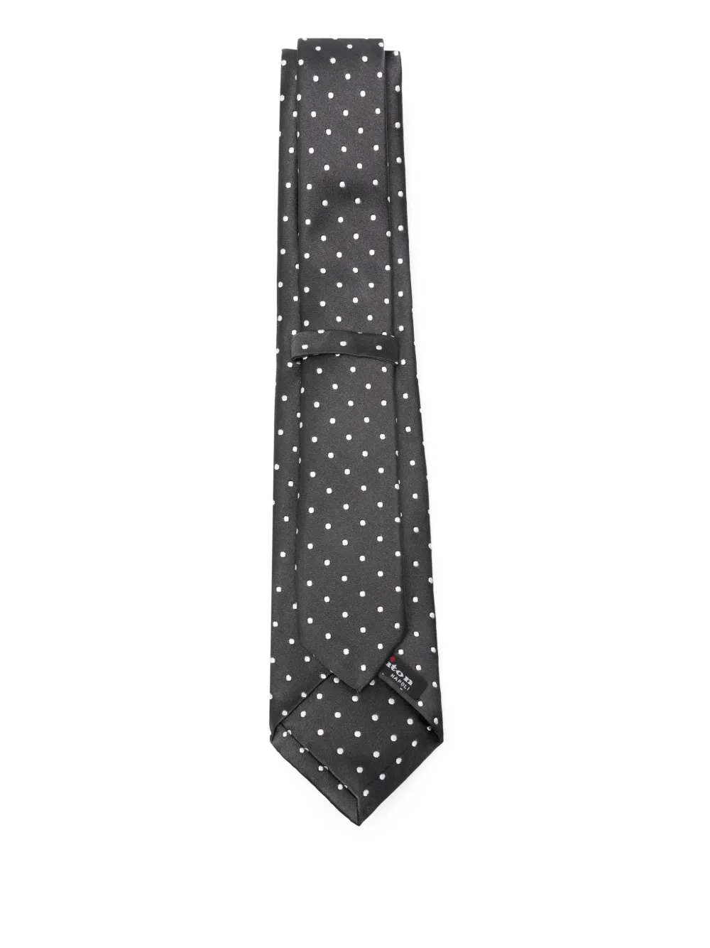 Kiton polka-dot silk tie - Zwart