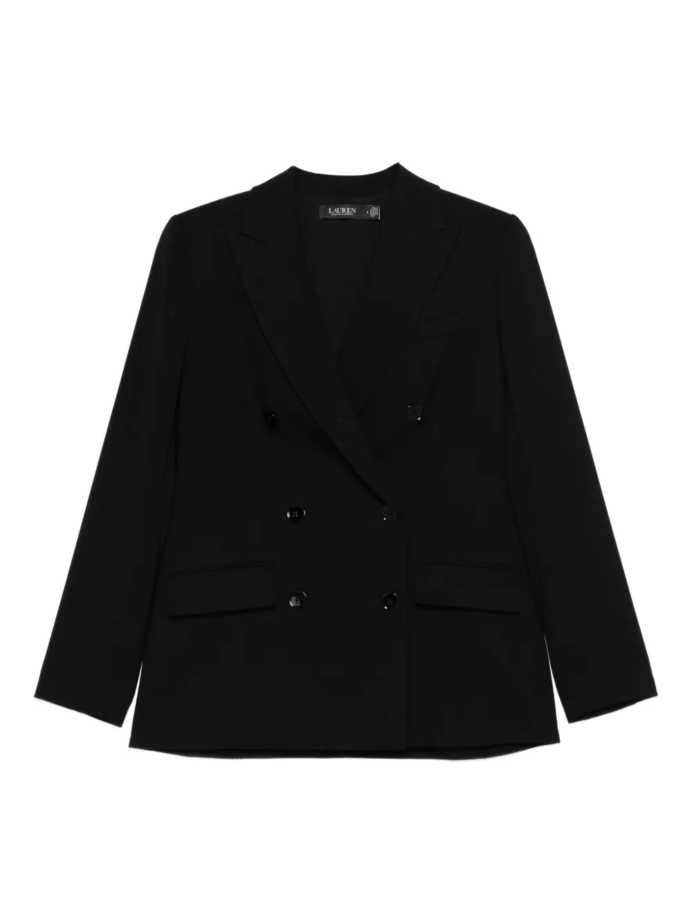 Ralph Lauren Double-breasted Wool Jacket In Black