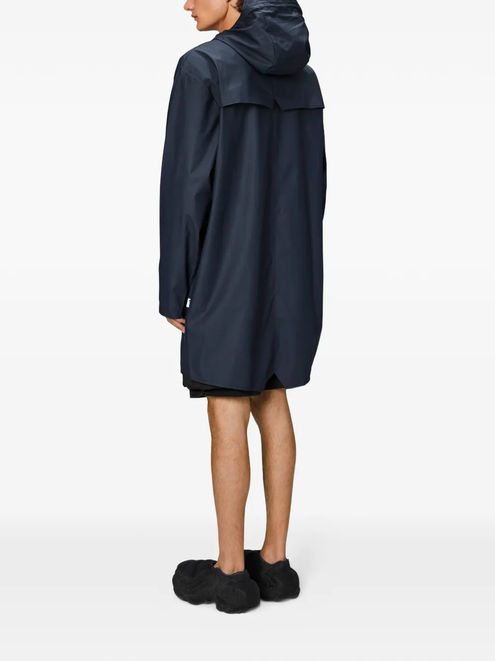 Rains Jas met capuchon en drukknoop Blauw