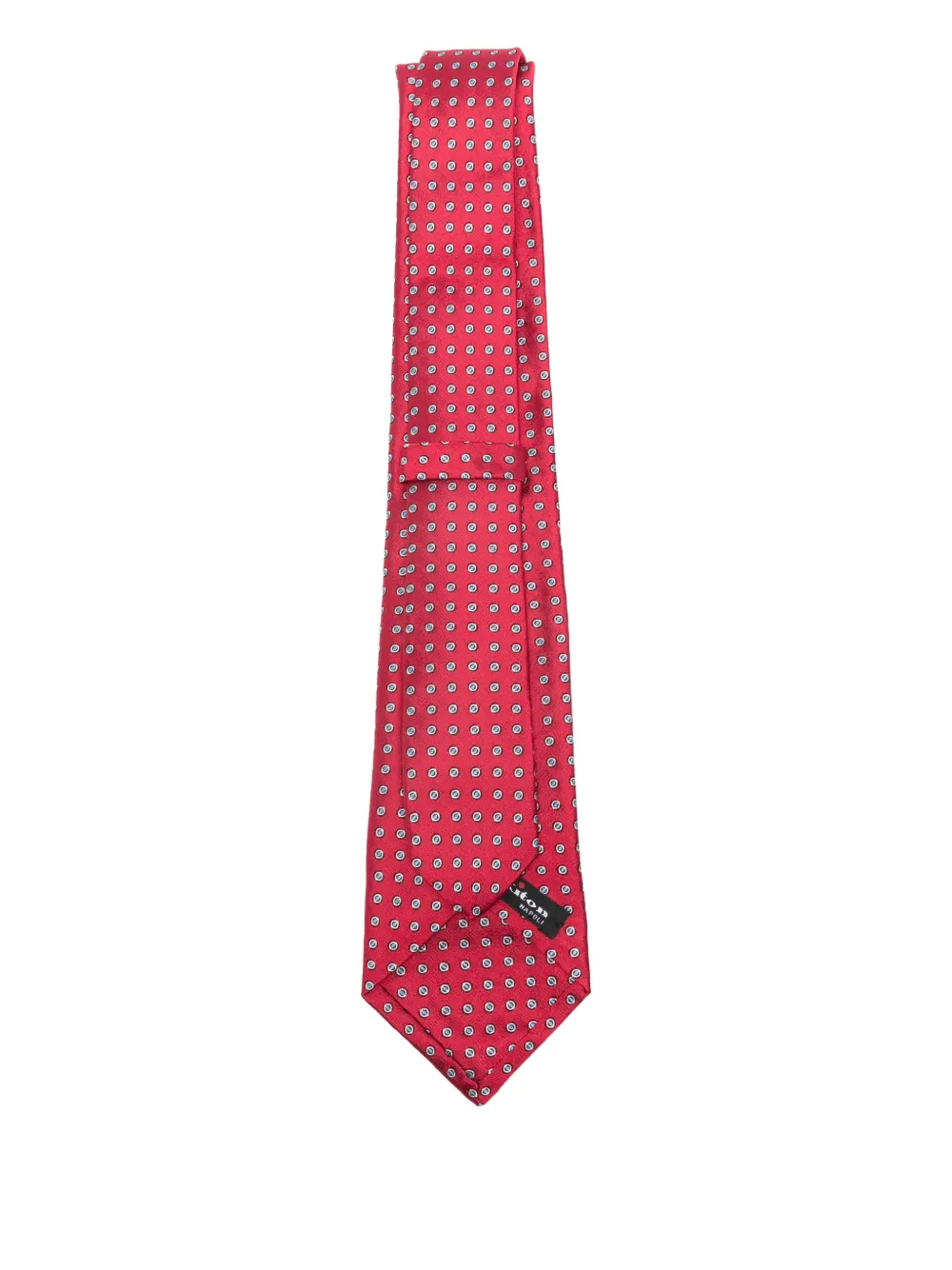 Kiton geometric-patterned silk tie - Rood