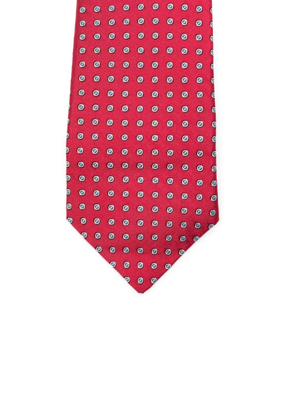 Kiton geometric-patterned silk tie Rood