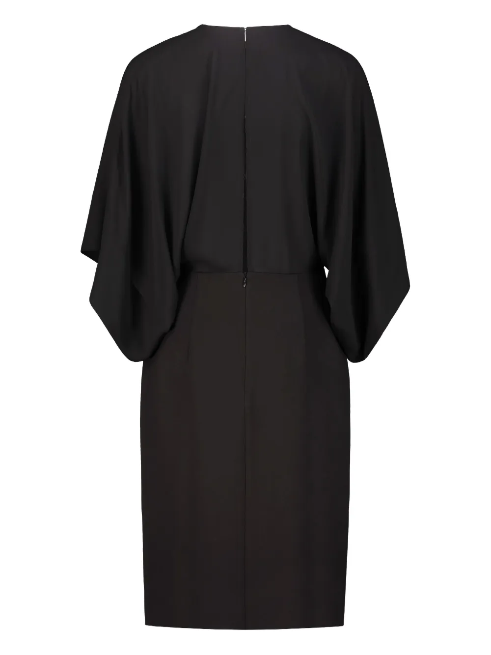 DRHOPE batwing-sleeve midi dress - Zwart