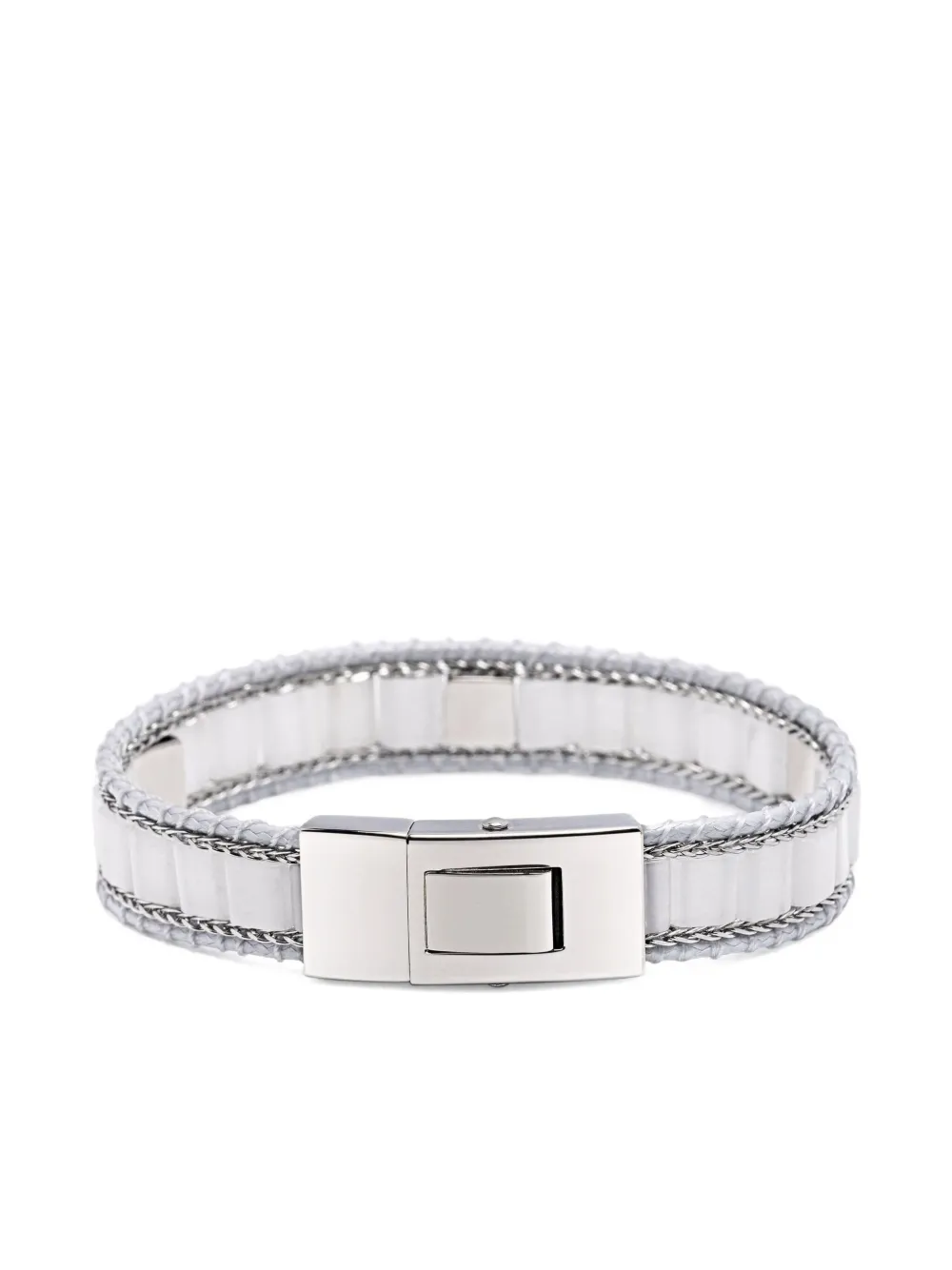 Nialaya Jewelry stud-embellishment jade bracelet - Argento