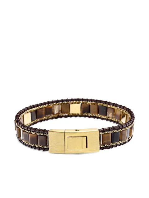 Nialaya Jewelry stud tiger-eye bracelet