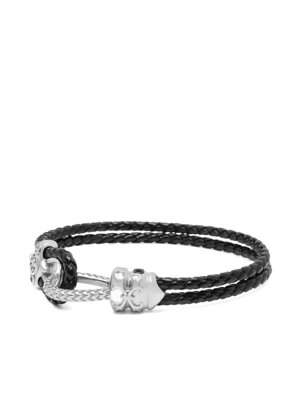  Nialaya Jewelry Rope-clasp Leather Bracelet - Black 