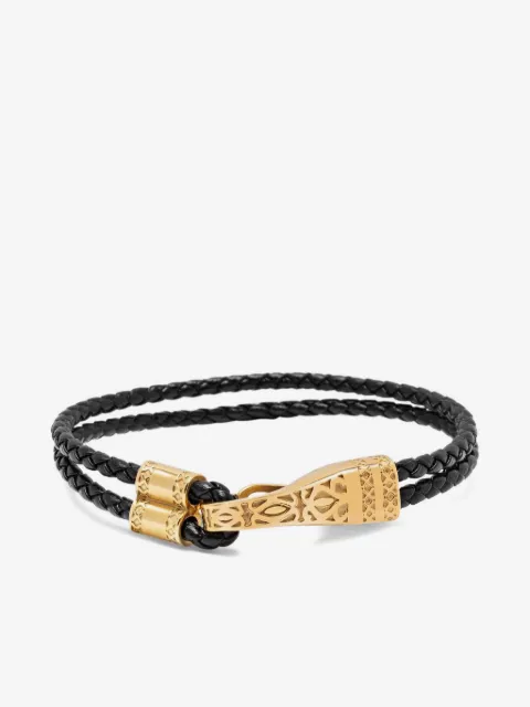 Nialaya Jewelry pulsera de piel con diseño trenzado