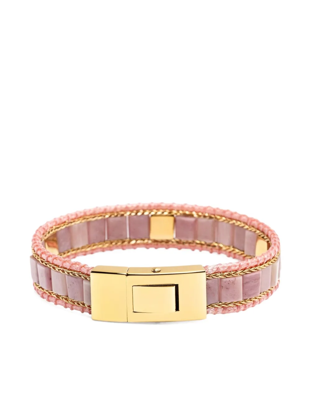 Nialaya Jewelry stud-embellishment rhodonite bracelet - Roze