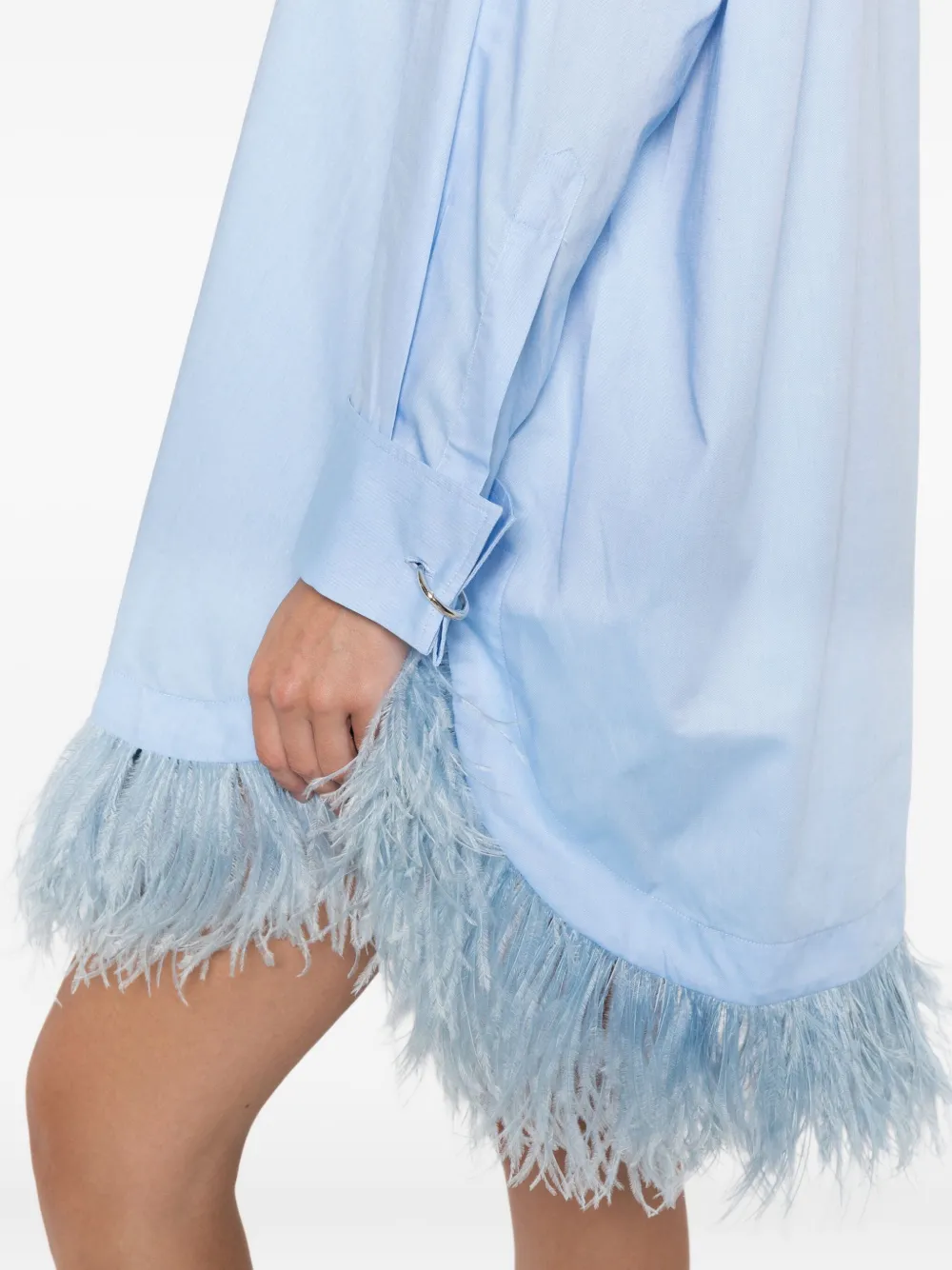 羽毛边饰连衣裙