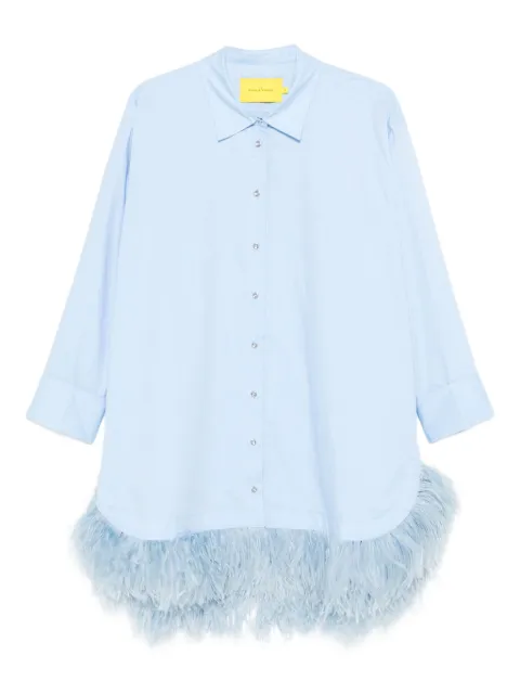 Marques'Almeida feather trim dress