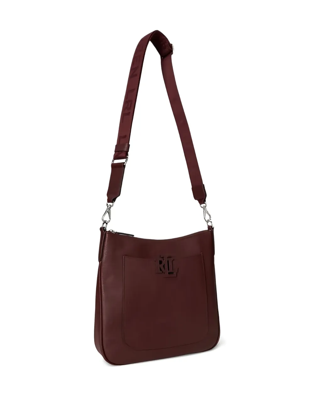 Ralph Lauren Cameryn Logo Strap Shoulder Bag In Burgundy