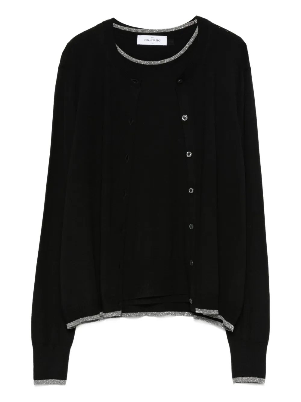 Gran Sasso Button-fastening Cardigan (set Of Two) In Black