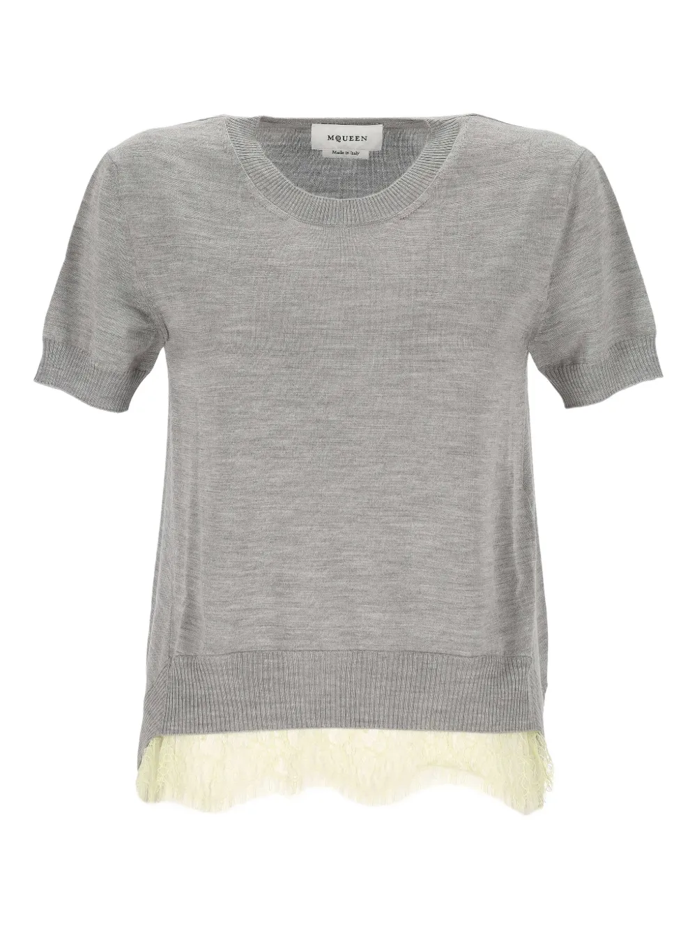Alexander McQueen ribbed-trim top | Grey | Image 1