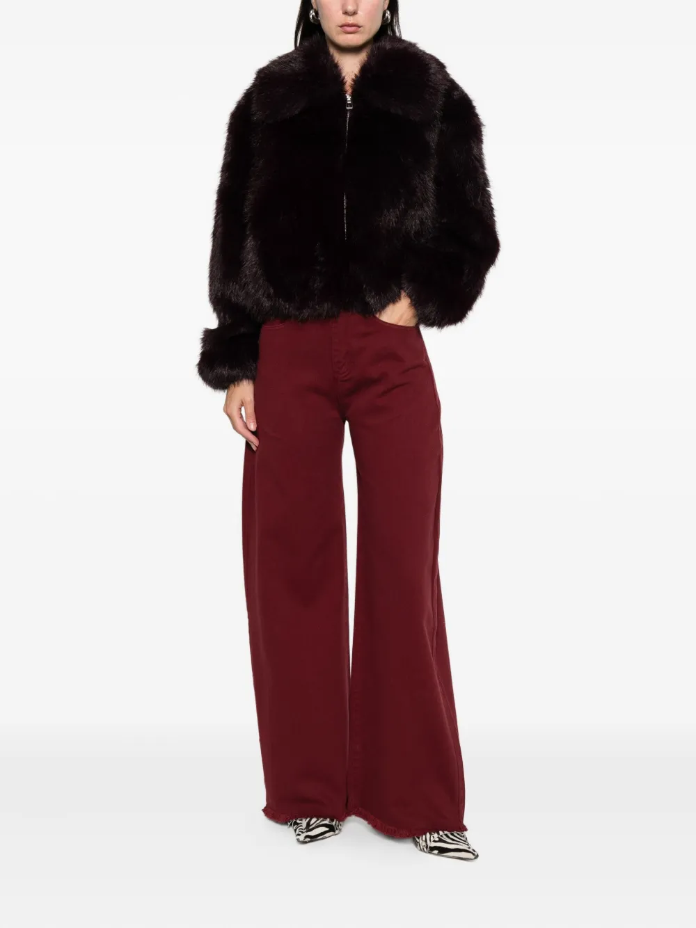 Marques'Almeida Jeans met franje - Rood