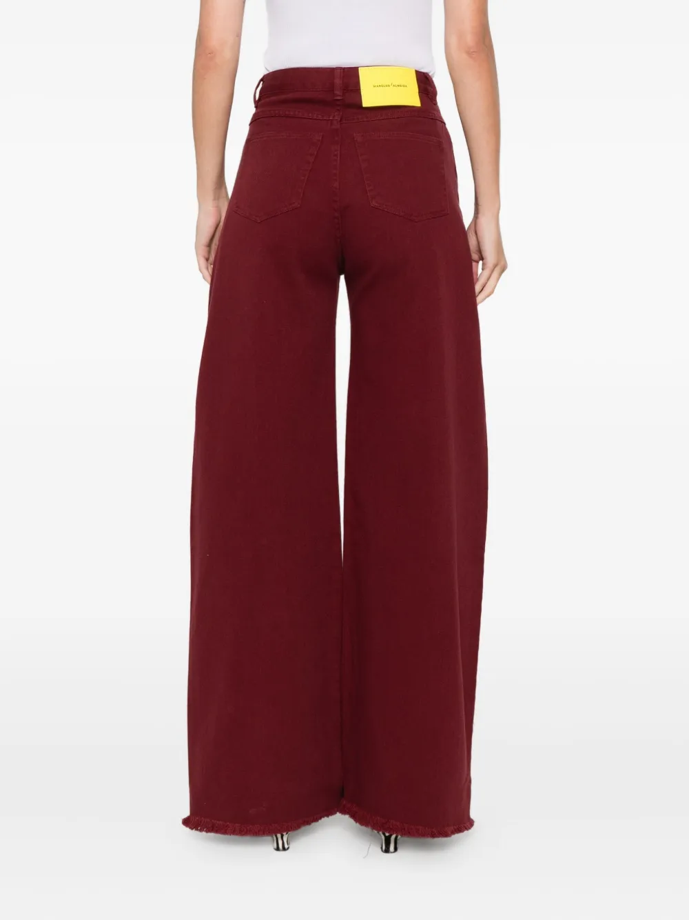 Marques' Almeida Frayed Jeans In Burgundy