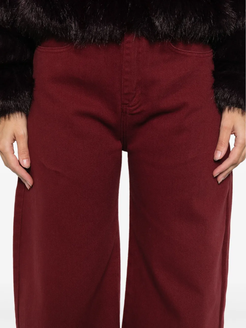 Marques' Almeida Frayed Jeans In Burgundy