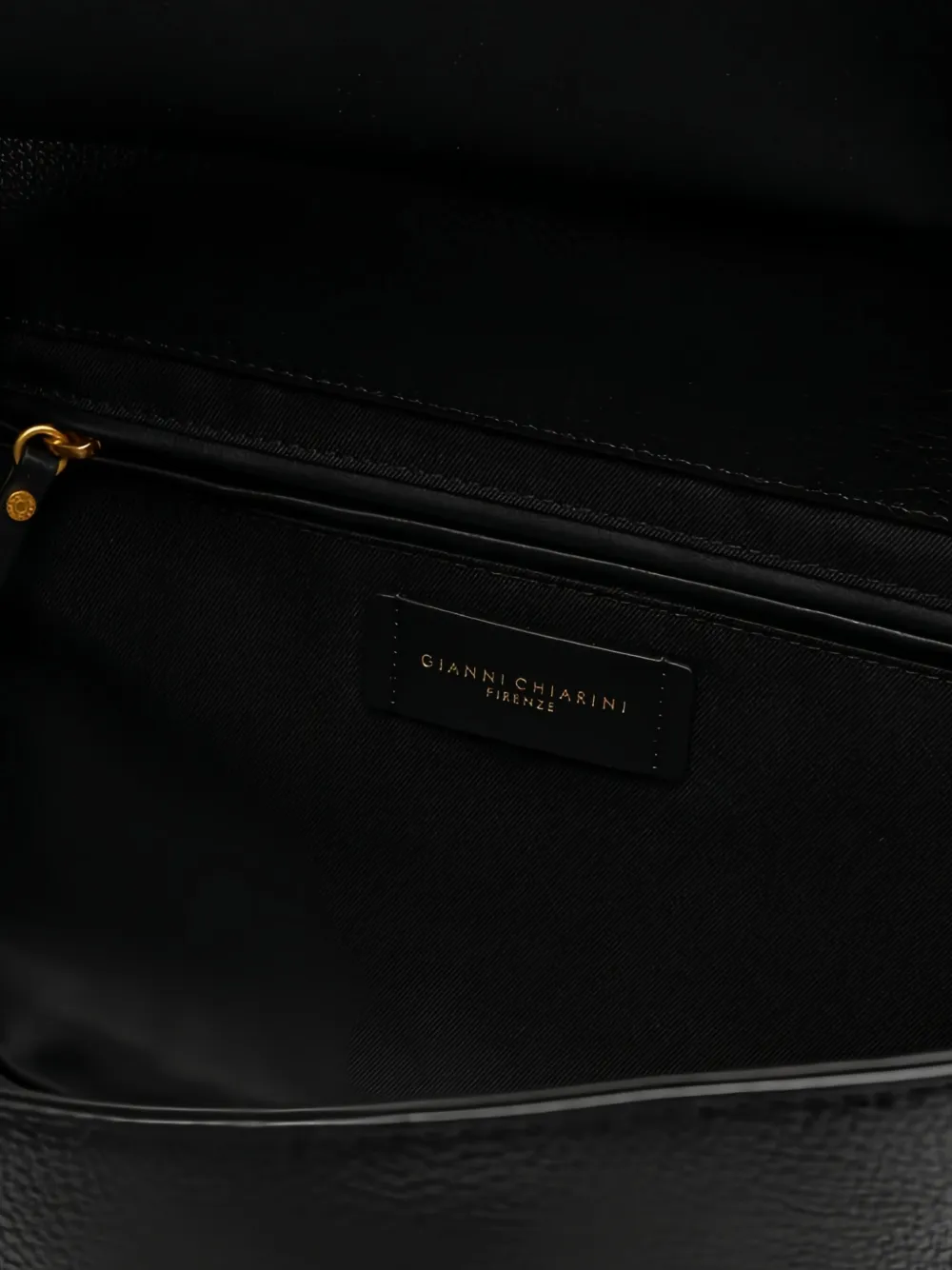 GIANNI CHIARINI Ottavia leren shopper met omslag Zwart