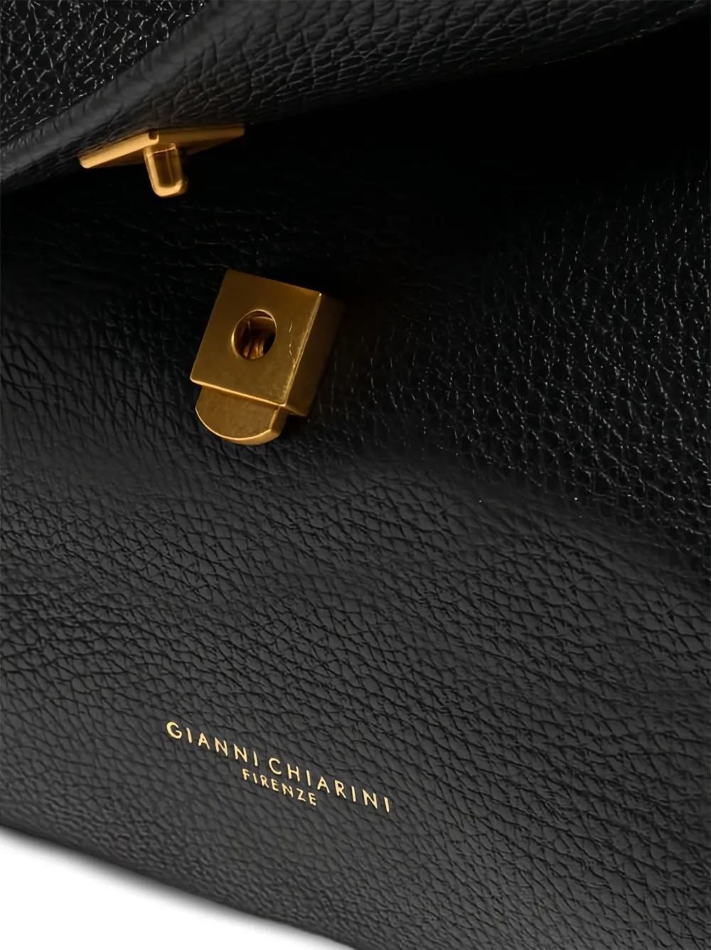 GIANNI CHIARINI Ottavia leren shopper met omslag Zwart