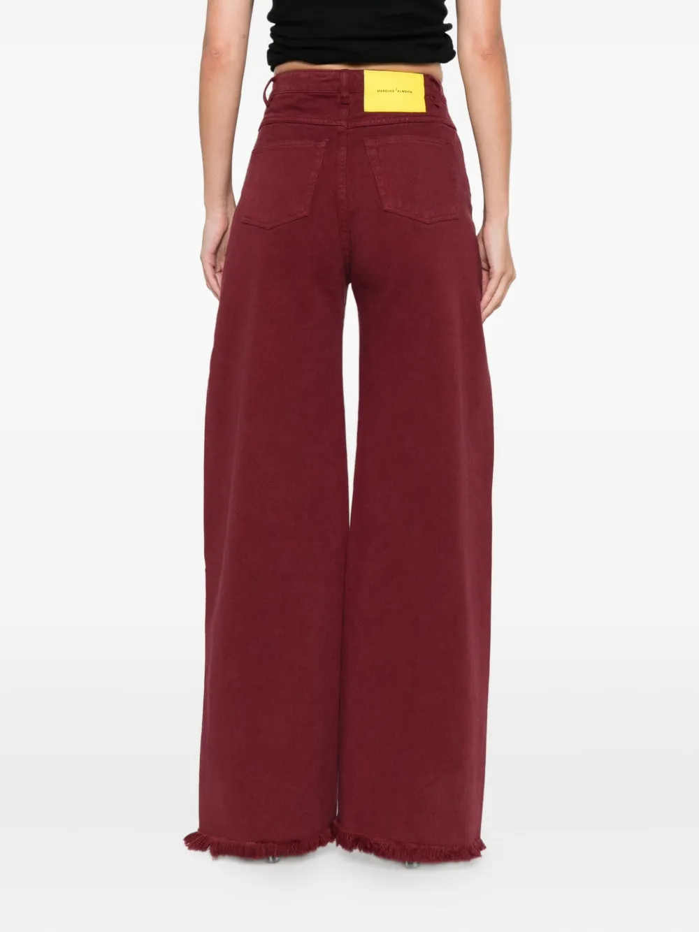 Marques' Almeida Frayed Jeans In Red
