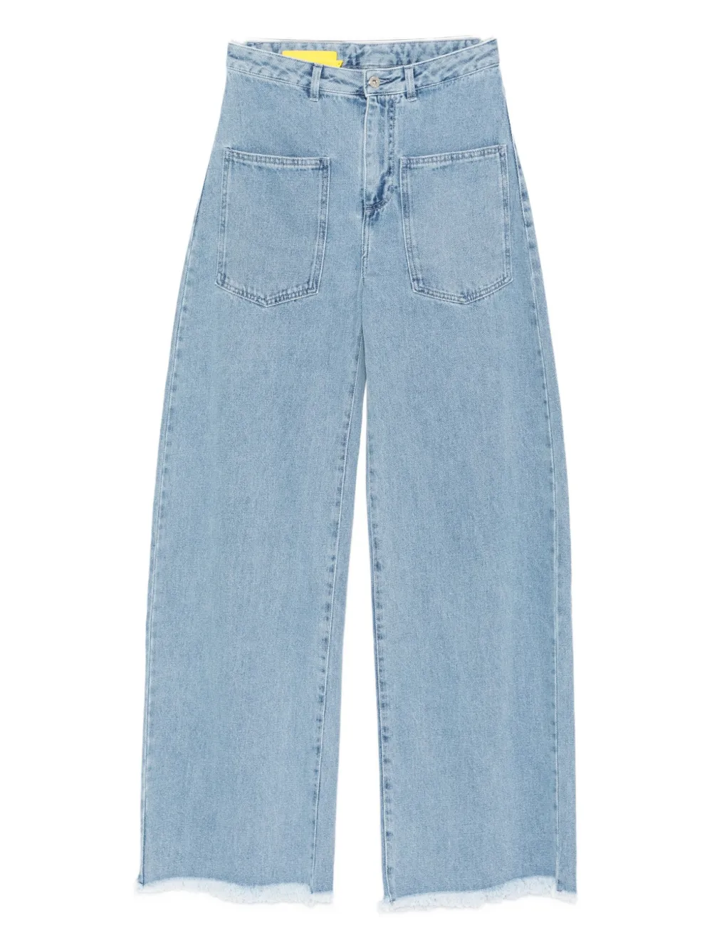 Marques'Almeida patch-pockets frayed jeans - Blu