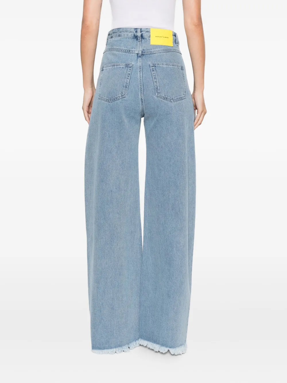 Marques' Almeida Patch-pockets Frayed Jeans In Blue