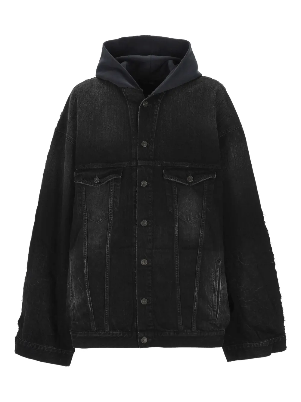 Balenciaga hooded buttoned jacket | Black | Image 1