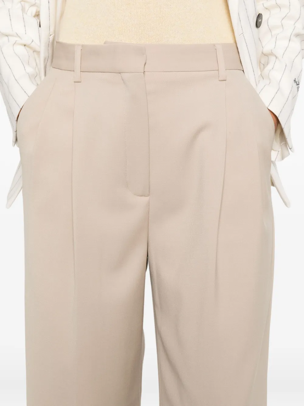 Filippa K Pleated Trousers In Neutral