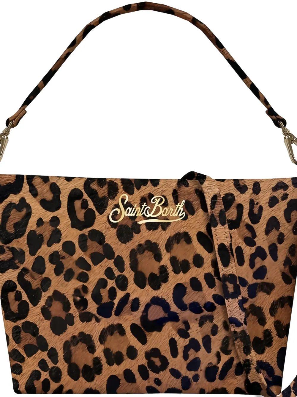Mc2 Saint Barth Aline Shoulder Leopard Print Shoulder Bag In Brown