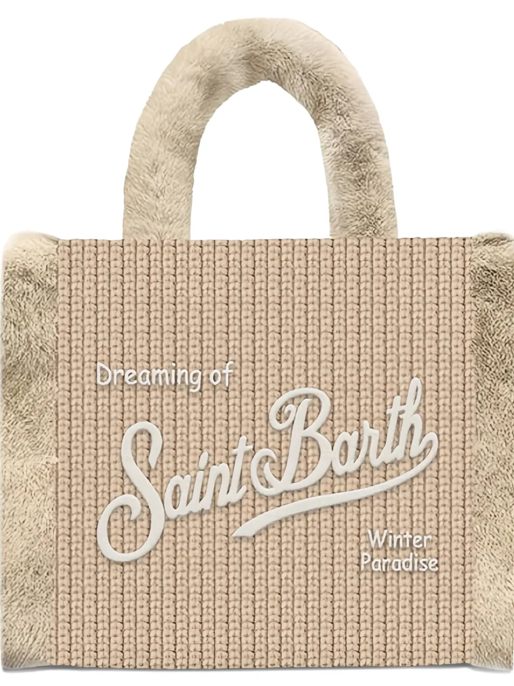 MC2 Saint Barth Colette geribbelde lammy shopper Beige