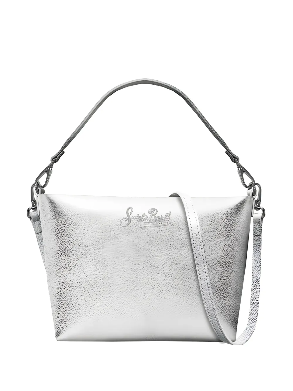 Mc2 Saint Barth Aline Shoulder Bag Logo Strap Shoulder Bag In Silver