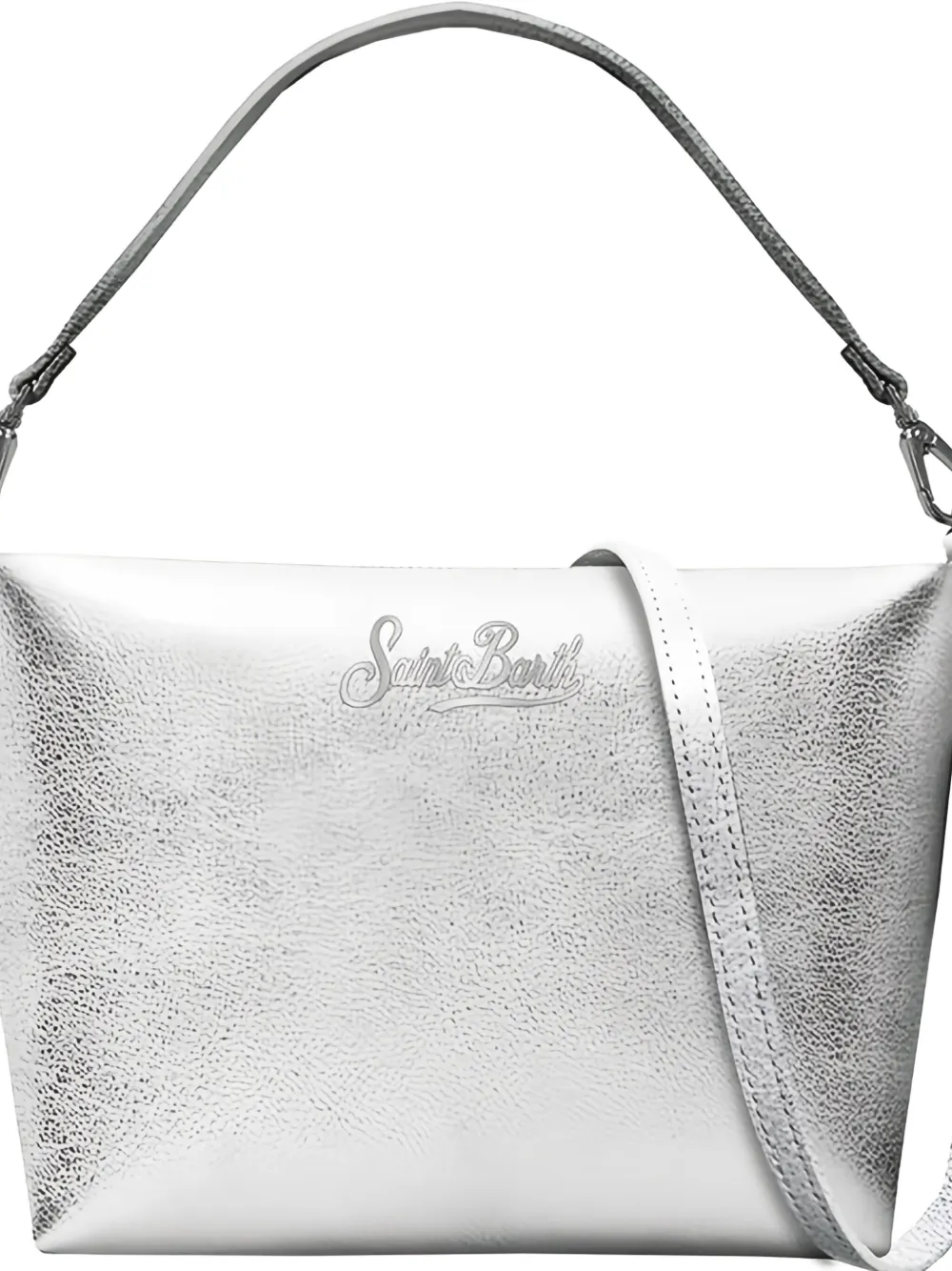 Mc2 Saint Barth Aline Shoulder Bag Logo Strap Shoulder Bag In Silver