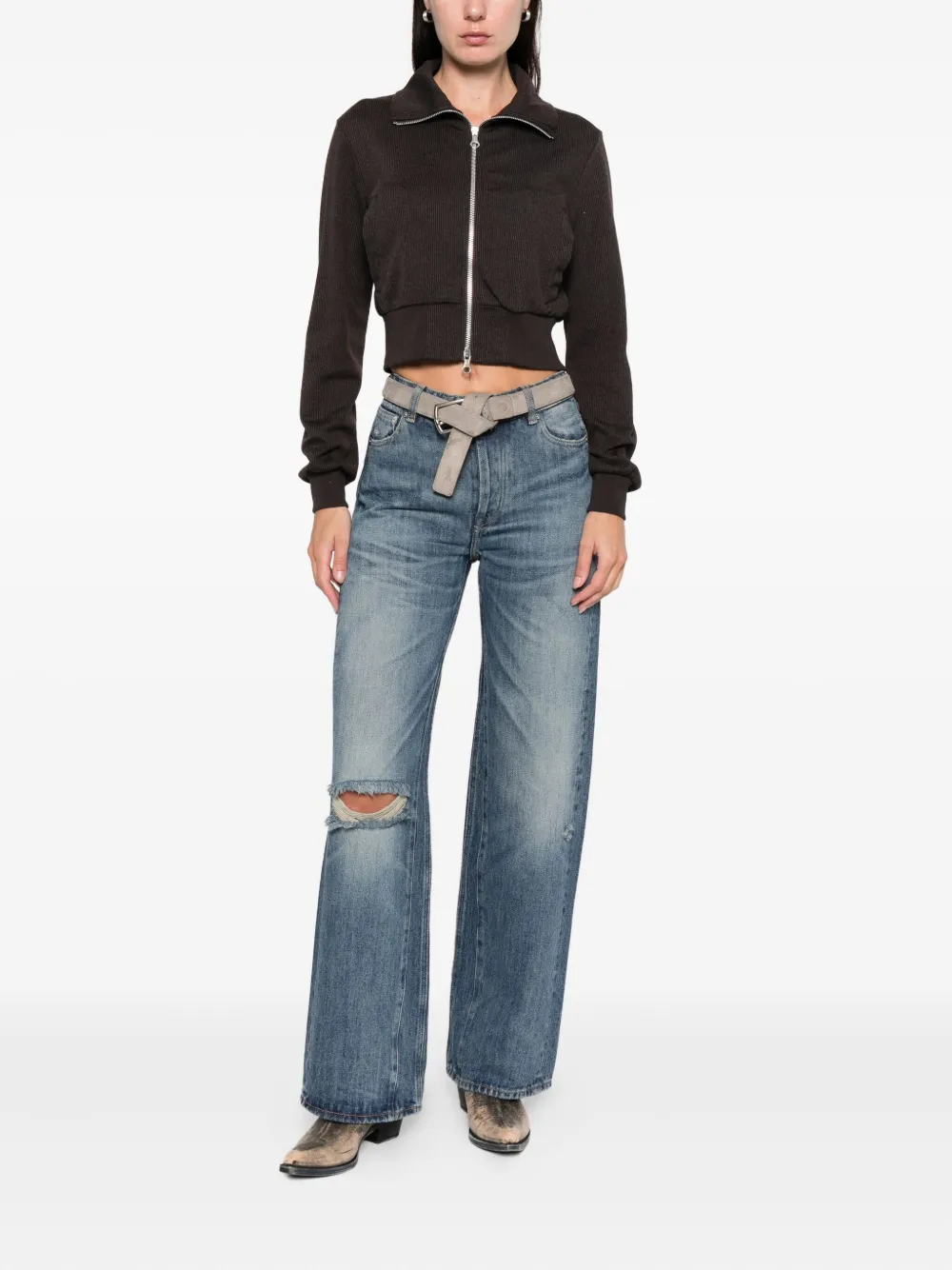 OUR LEGACY Broek met gescheurd detail - Blauw