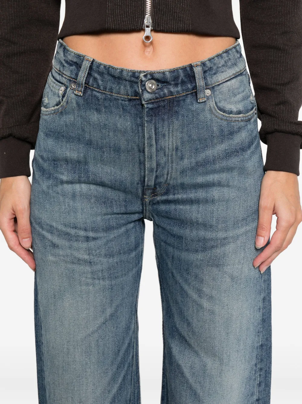 OUR LEGACY Broek met gescheurd detail Blauw