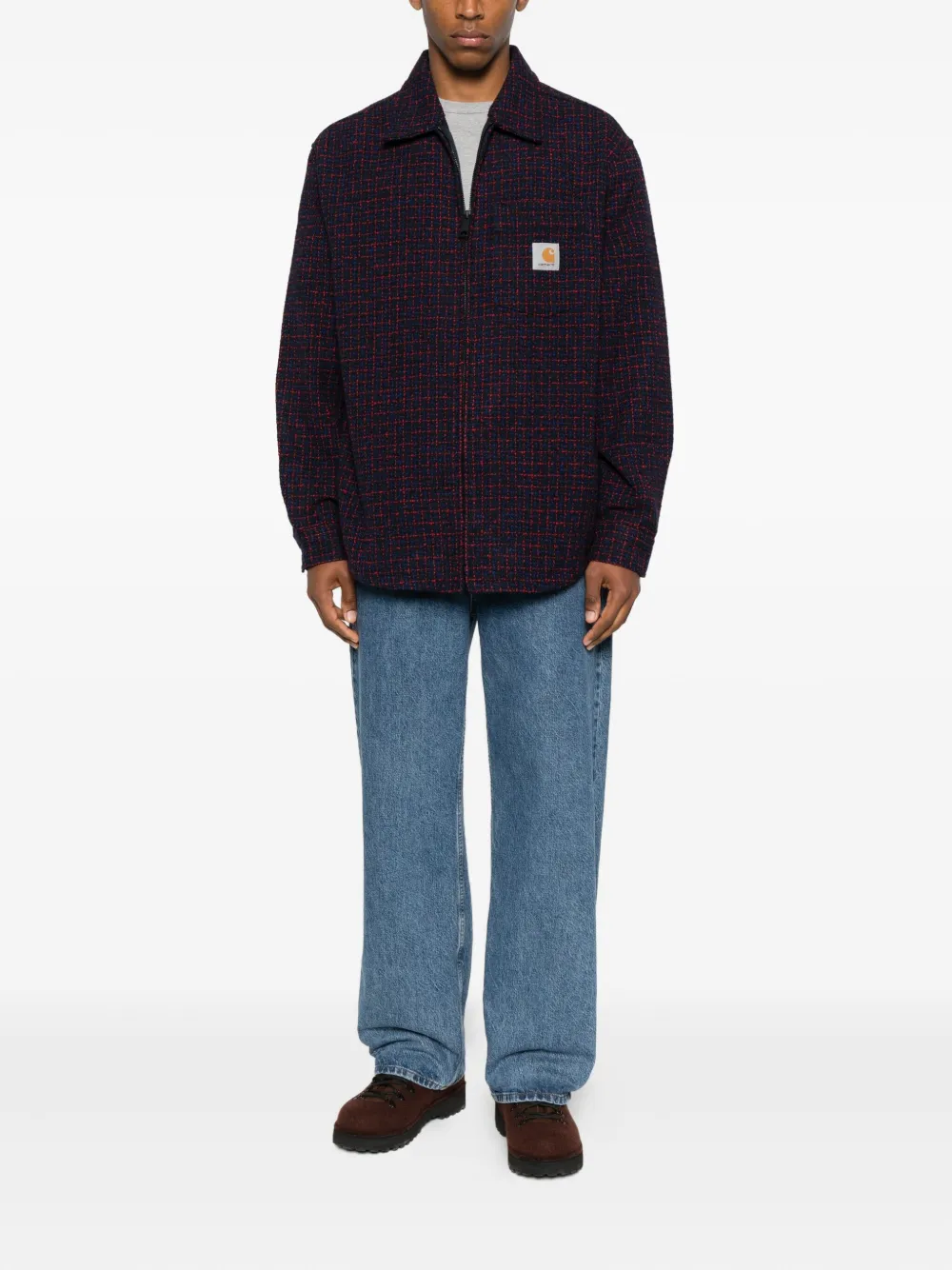 Carhartt WIP Geruit overhemd met rits - Blauw