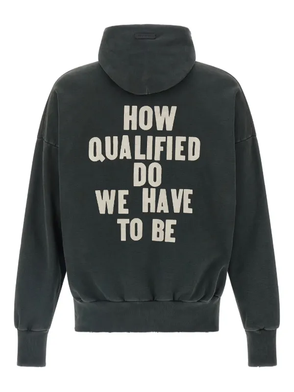 美品FEAR OF GOD PRINTED PULLOVER HOODIE Fear Of God Print long-sleeved Hoodie | Black | FARFETCH JO