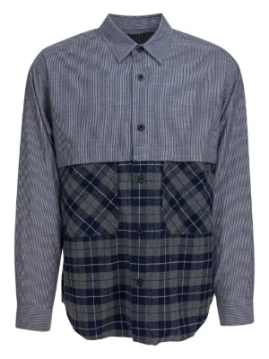 Junya Watanabe MAN パッチワーク シャツ | ブルー | FARFETCH JP