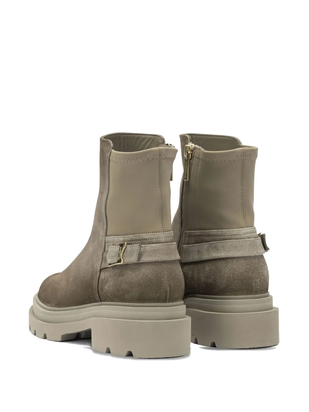 Santoni Buckled-strap Ankle Boots In Neutral