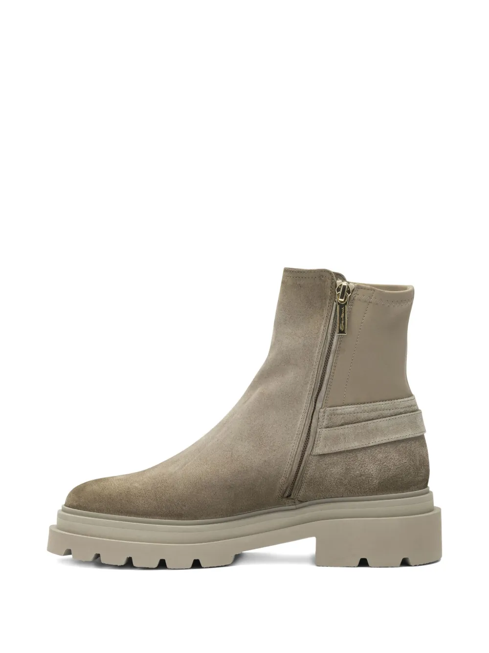 Santoni Buckled-strap Ankle Boots In Neutral