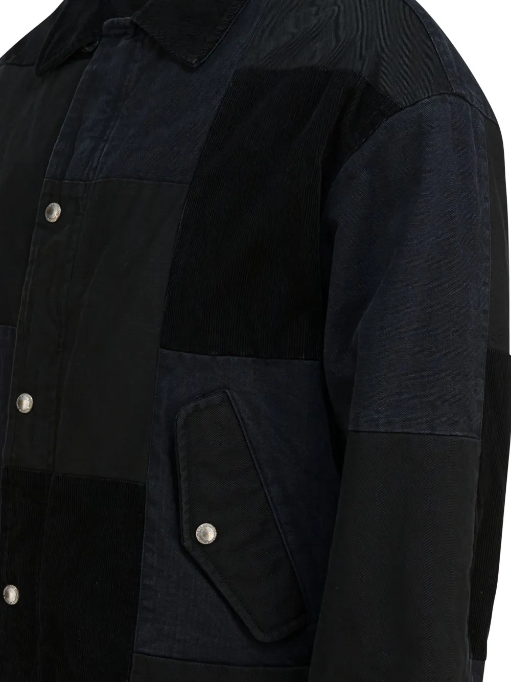 Comme Des Garçons Homme Deux Jacket With Tone-on-tone Patchwork Jackets And Coats Black In Black
