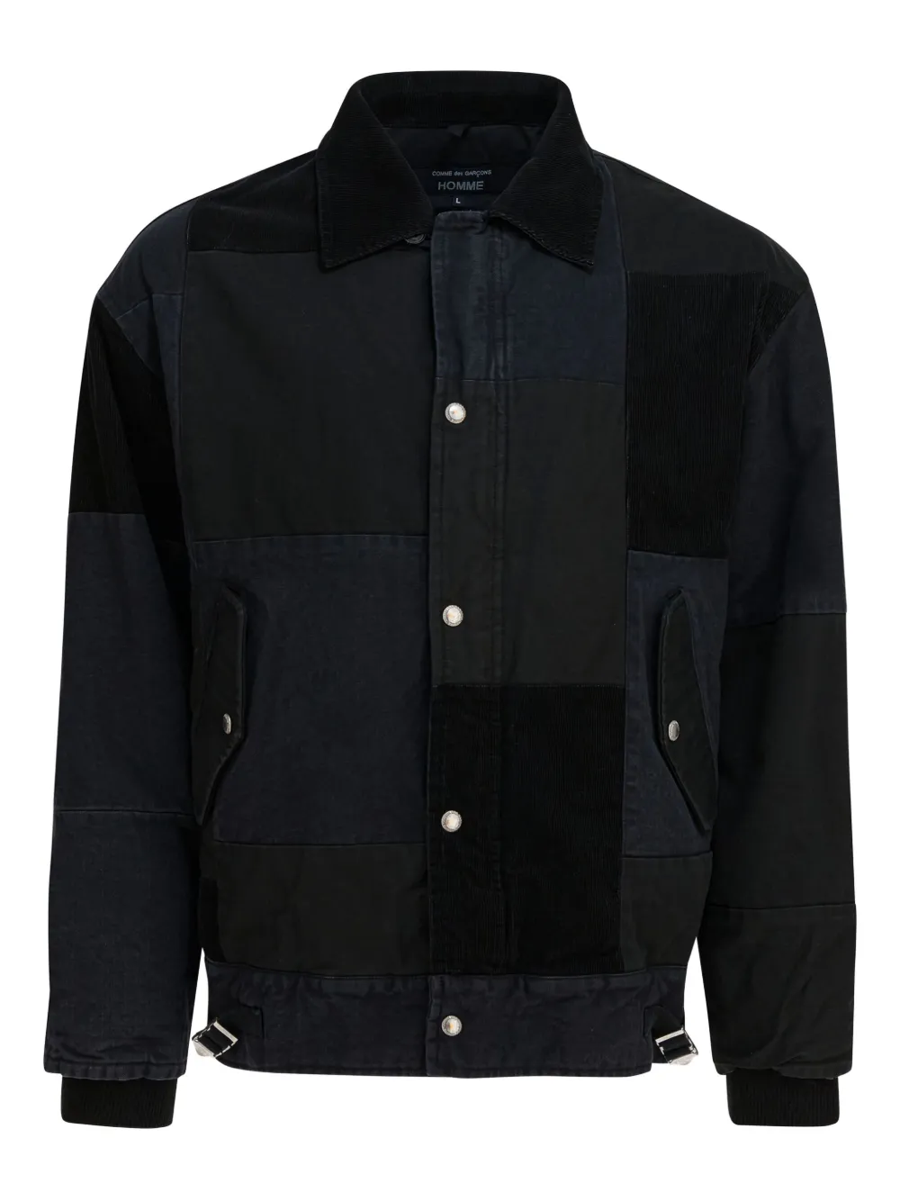 Comme Des Garçons Homme Deux Jacket With Tone-on-tone Patchwork Jackets And Coats Black In Black