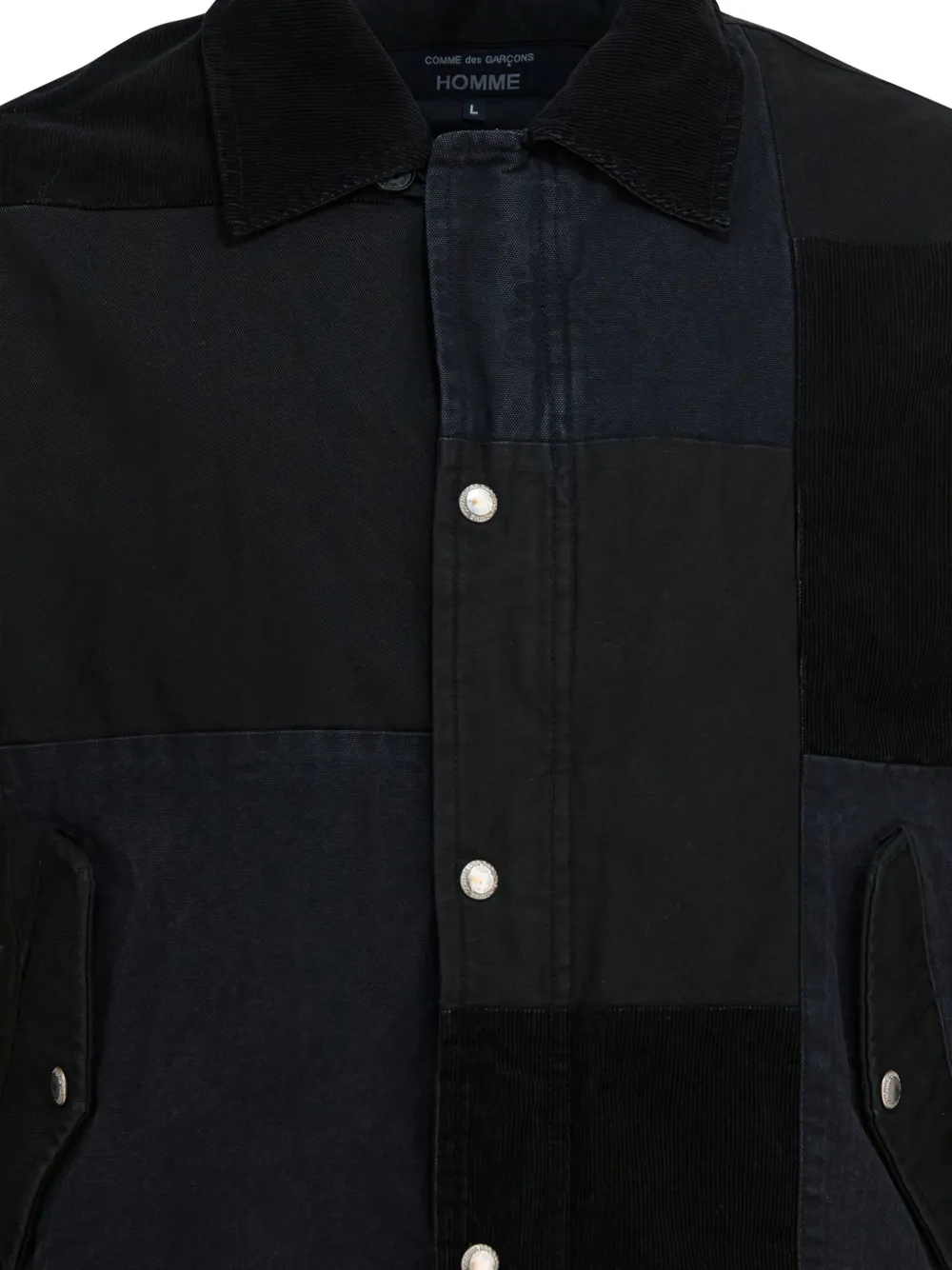 Comme Des Garçons Homme Deux Jacket With Tone-on-tone Patchwork Jackets And Coats Black In Black