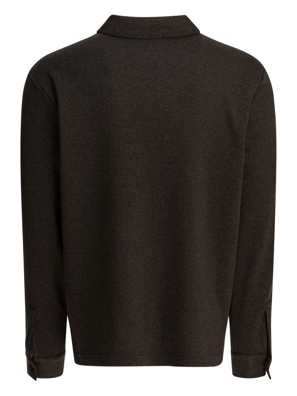 Vince Poloshirt met visgraatpatroon, rits en zak - Bruin
