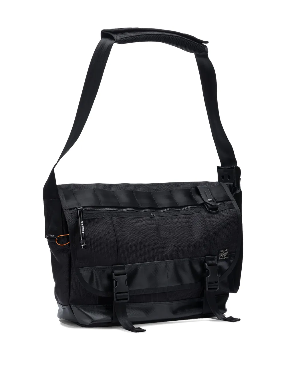 Porter-yoshida & Co Heat Buckle Strap Mensseger Bag In Black