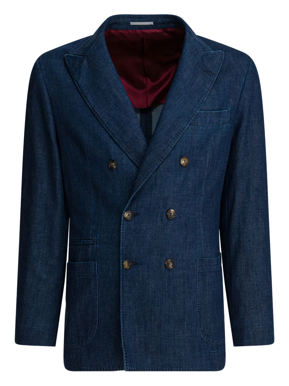 Brunello Cucinelli pockets double-breasted coat | Blue | Image 1