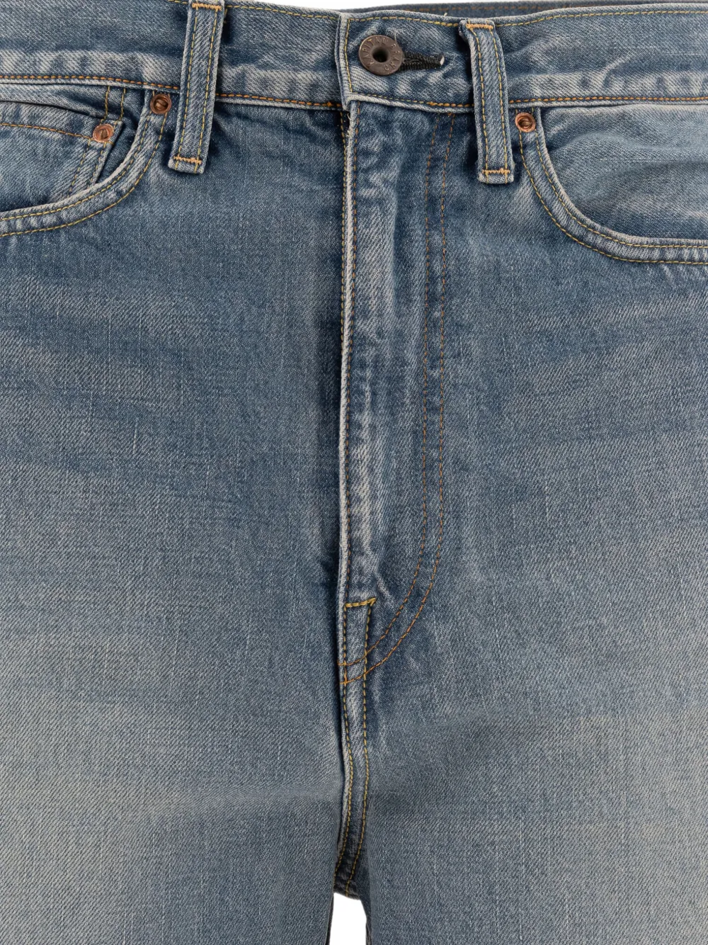 KAPITAL Denim shorts met franje en gehaakte applicatie Blauw