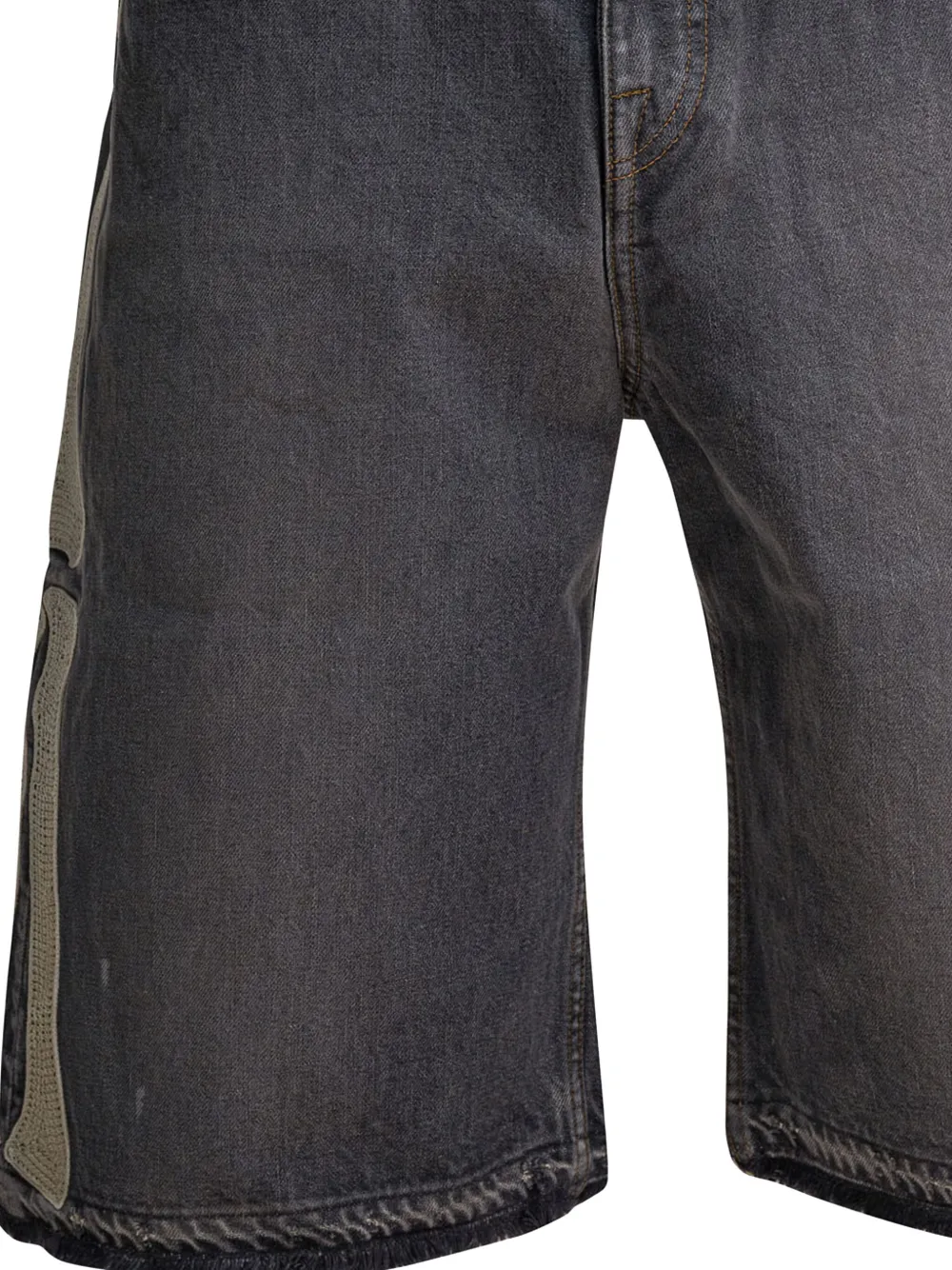 KAPITAL Shorts met franje en applicatie Grijs