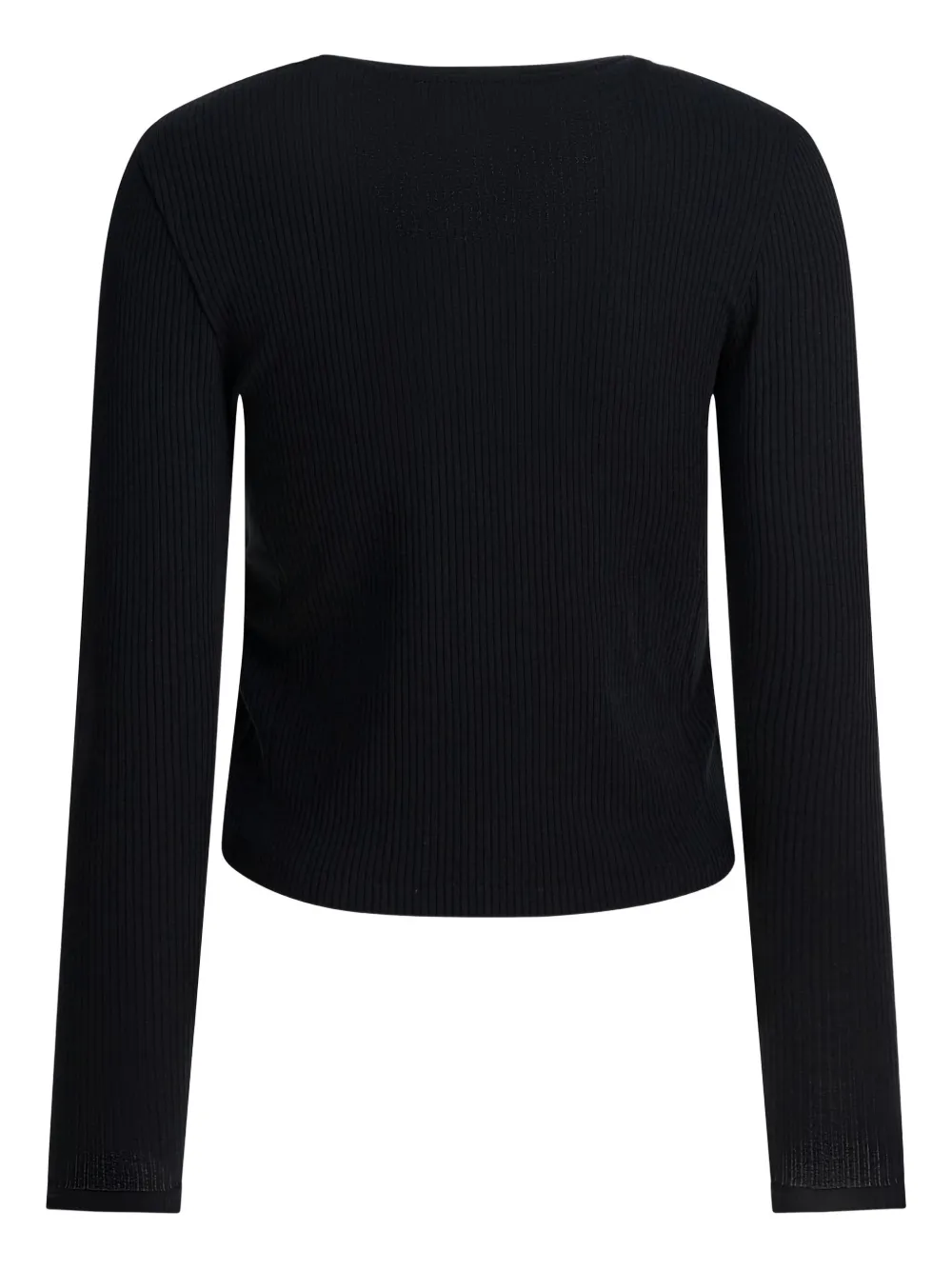 Maison Kitsuné Geribbeld T-shirt met geborduurde vos Zwart