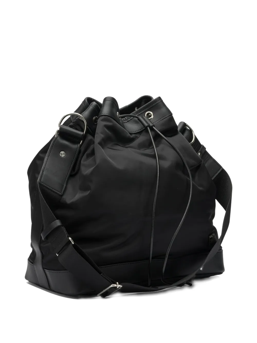 Porter-Yoshida & Co. drawstring leather shoulder bag - Zwart