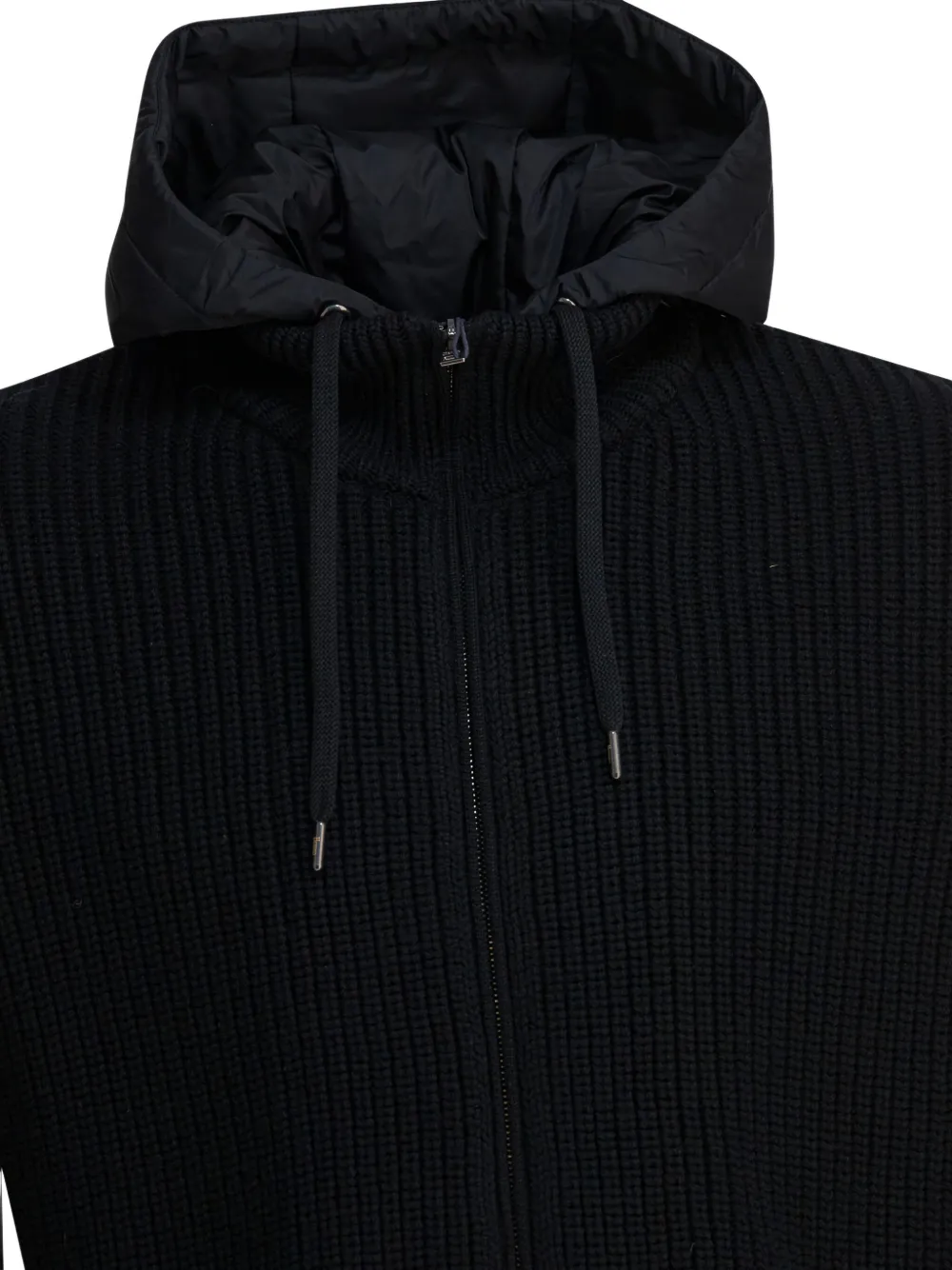 Herno Giacca In Maglia Pettorina Nylon In Black